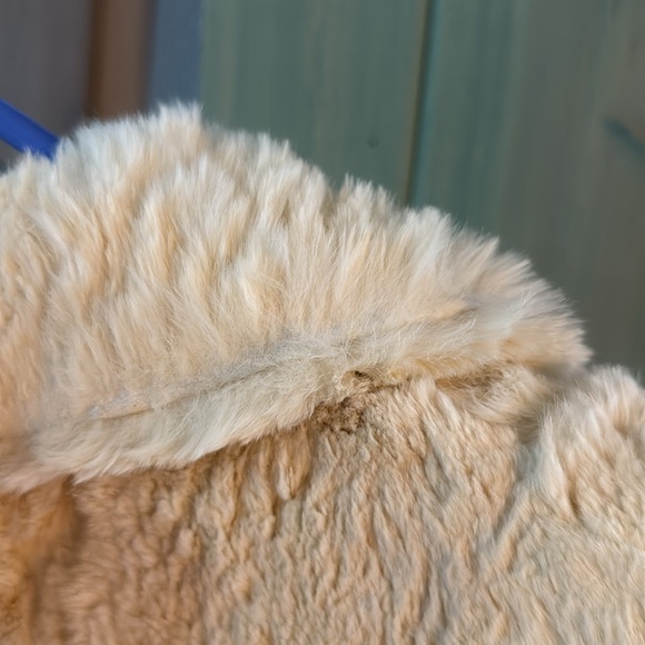 White Genuine Rabbit Fur Coat - Picture 10 of 10